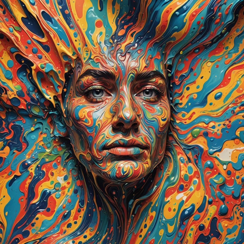 Detailed Moiré Pattern in Splash Art Style