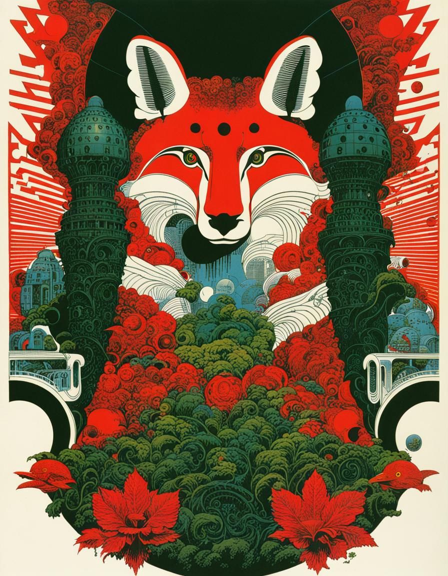 Psychedelic Sci-Fi Landscape as Comic Art