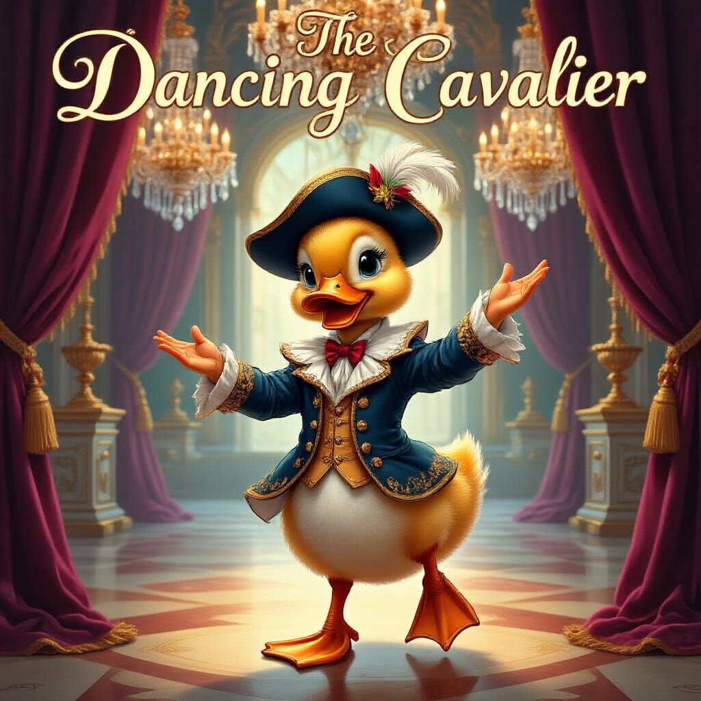 Dancing Duckling Cavalier in Art Nouveau Style