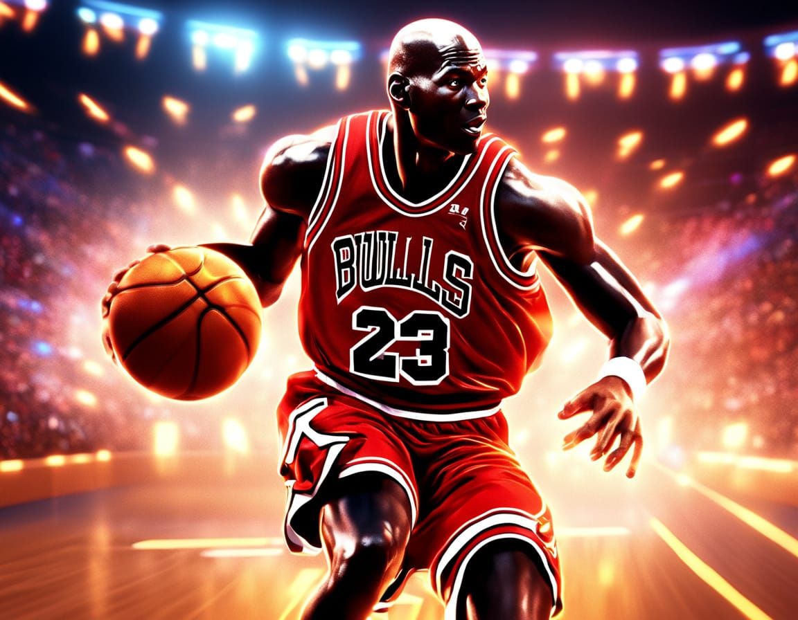 Michael Jordan: Dynamic 3D Digital Illustration