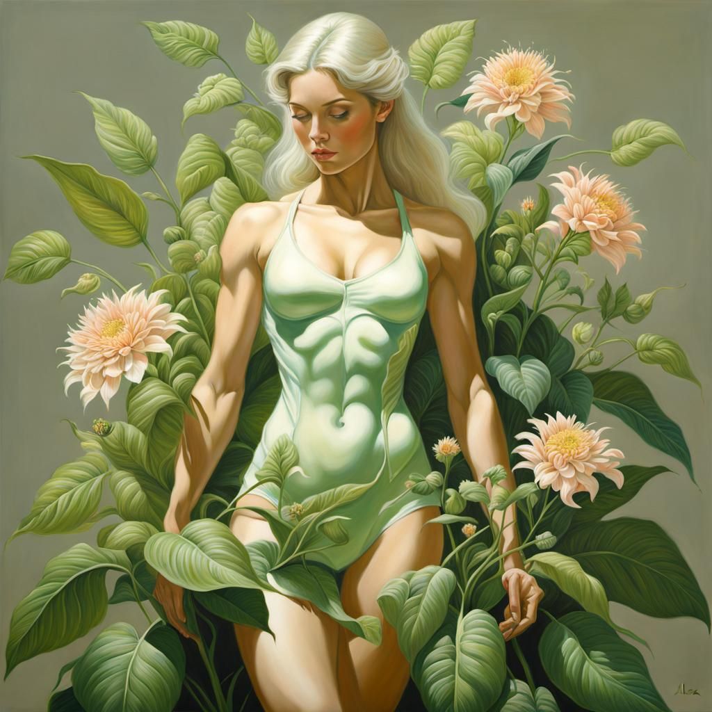 Nature Spirit: Anatomical Plant Lady in Pastel Colors