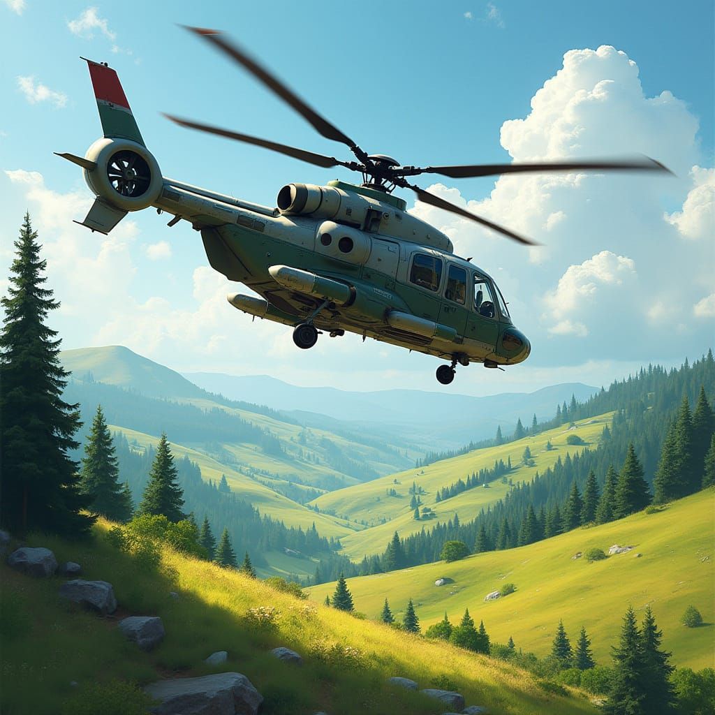 Futuristic Helicopter Conquers the Skies in Vibrant Concept ...