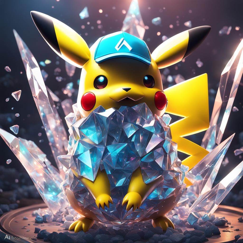 Hyperdetailed Crystal Pikachu Portrait in 8k Resolution