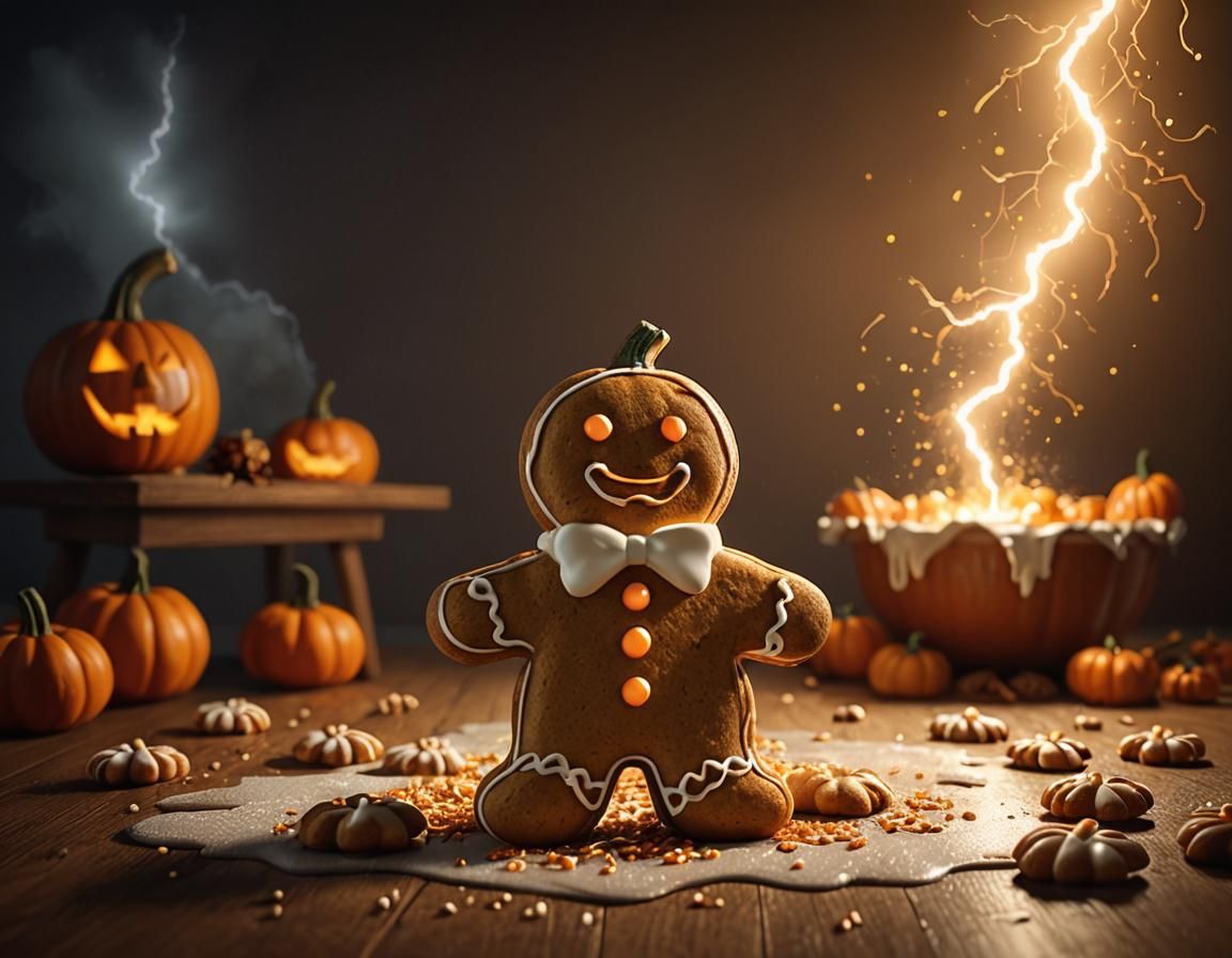 Gingerbread Man Cookie in Pumpkin Spice Latte