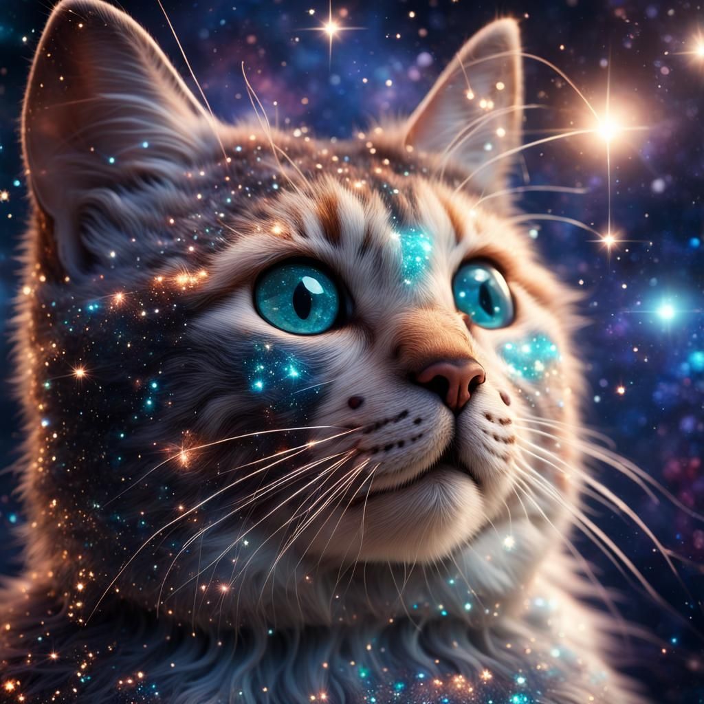 Cosmic Cat: A Galaxy of Stars in CGI Diorama