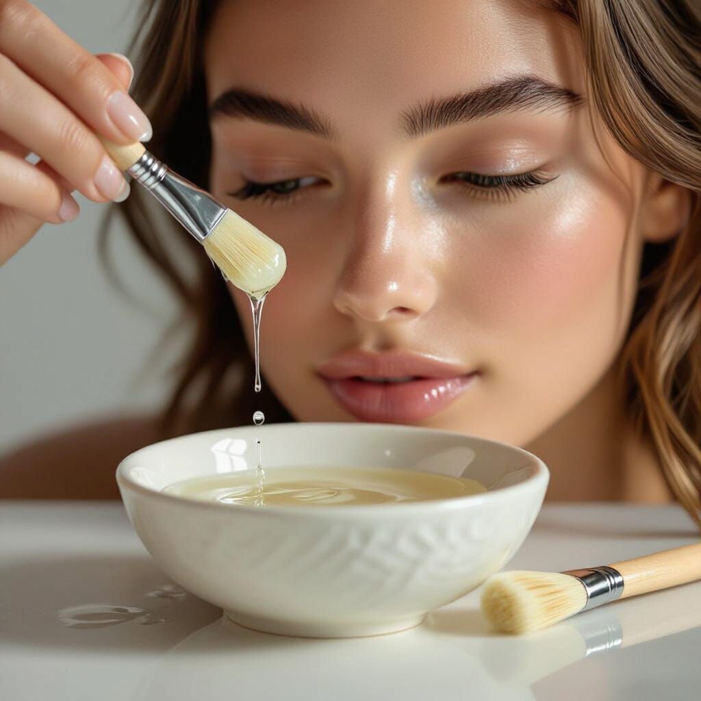 Delicate Peeling Procedure with Facial Skincare Elements