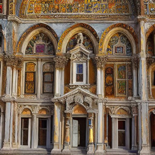 Piazza San Marco, 1330, as Renaissance Oil Painting