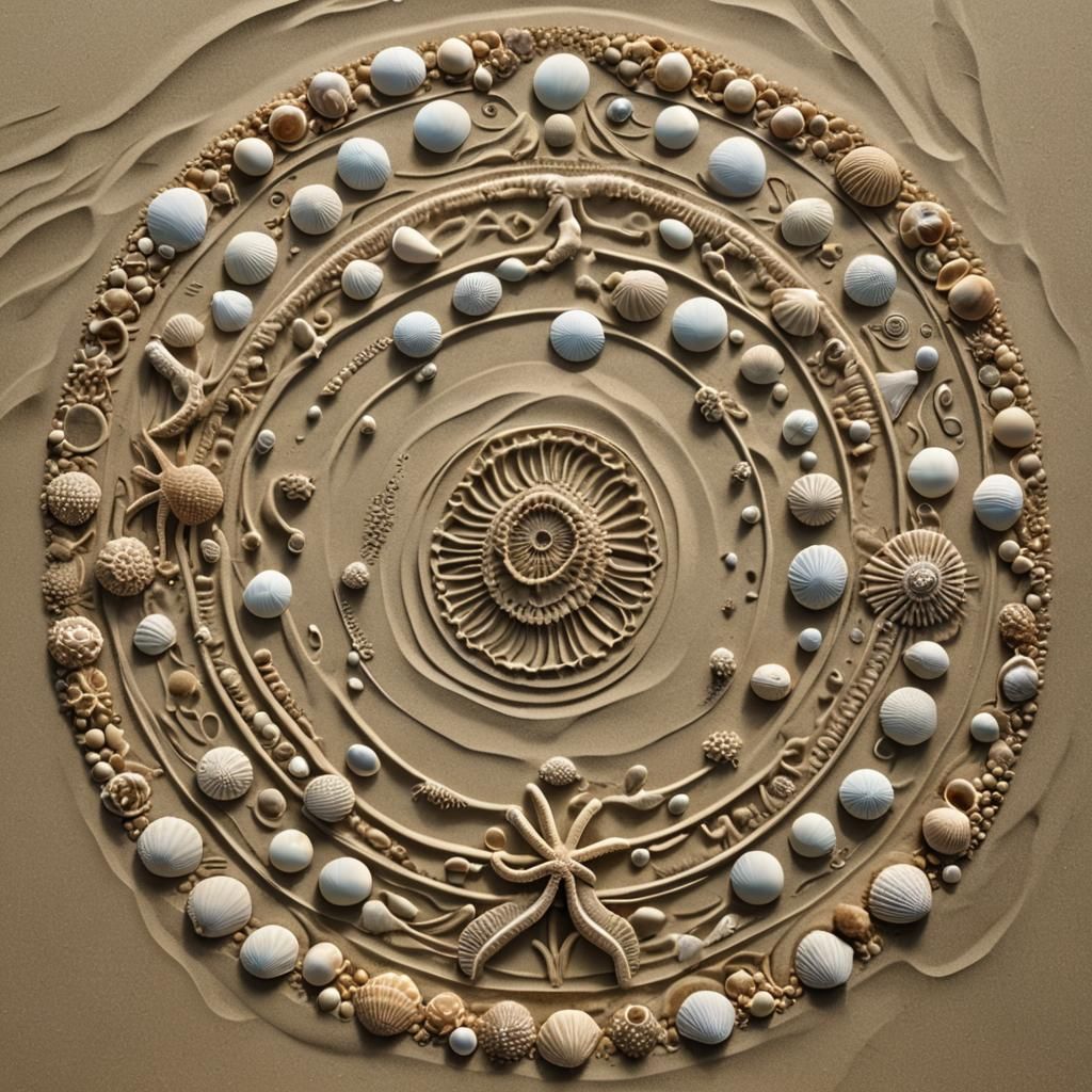 Ornate Sand Art Created by a Fish