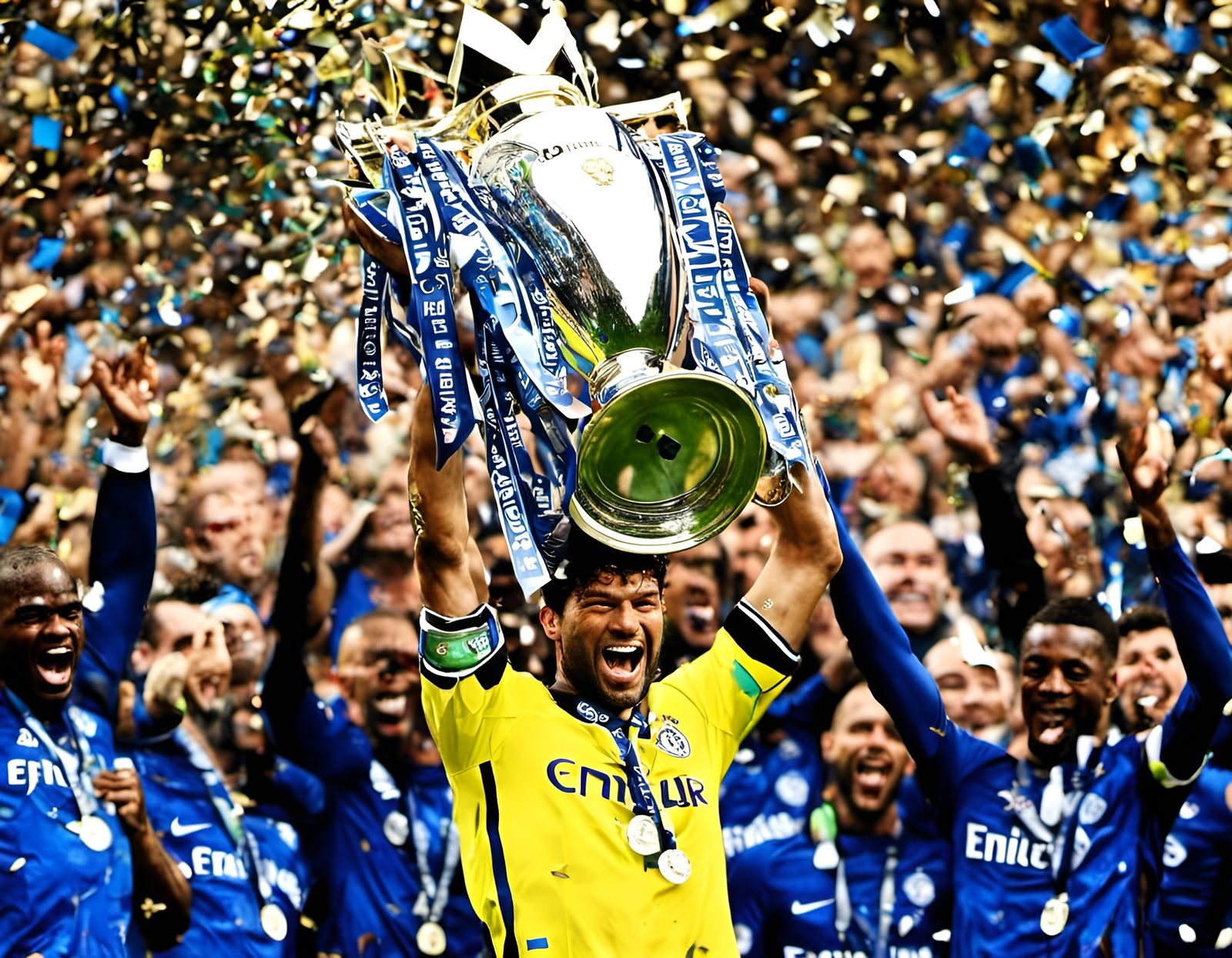 Michael Ballack Celebrates Premier League Win
