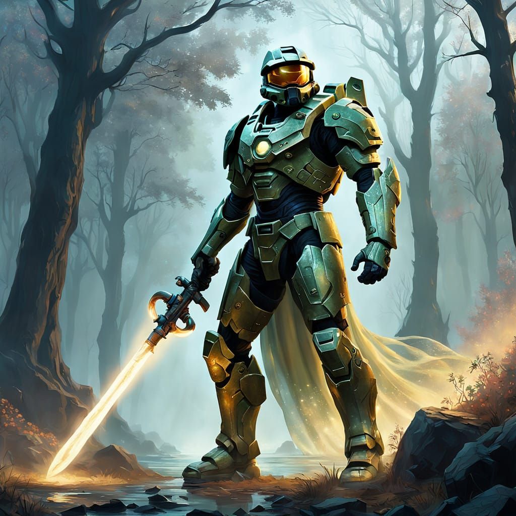 Master Chief in Mystical Fantasy Realm