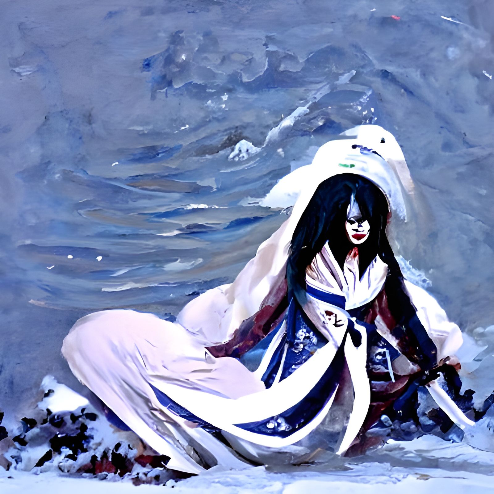Yuki Onna in Ukiyo-e Style