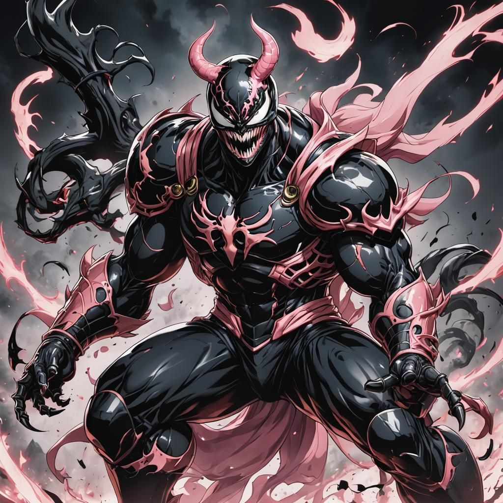 Venom Kid Buu in Symbiote Armor, Anime Style