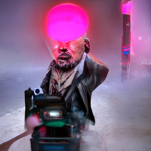 Cyberpunk Lenin Shoots Neon Lasers