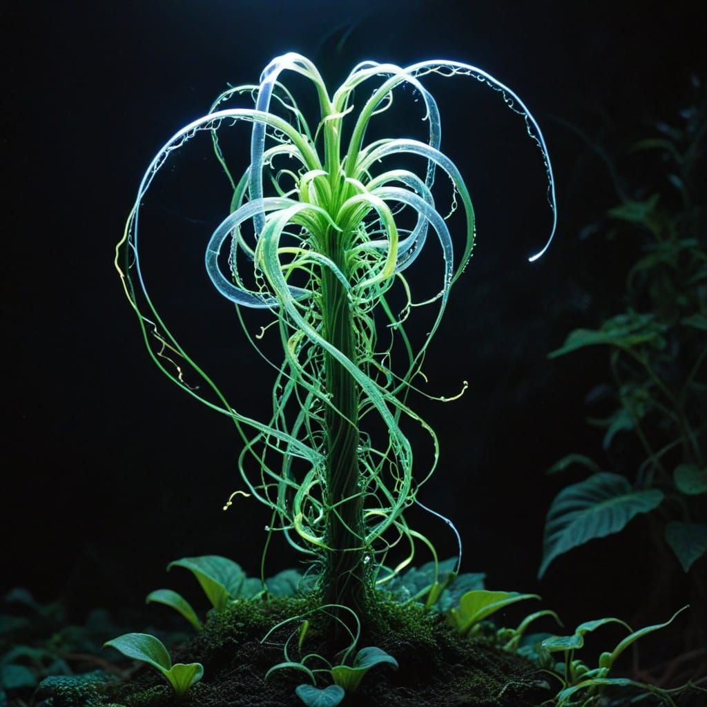 Ethereal Extraterrestrial Bloom Radiates Iridescent Light