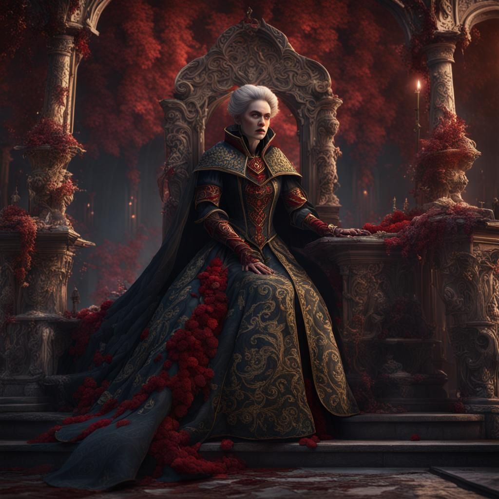 Blood Countess: Detailed Matte Painting in Deep Color