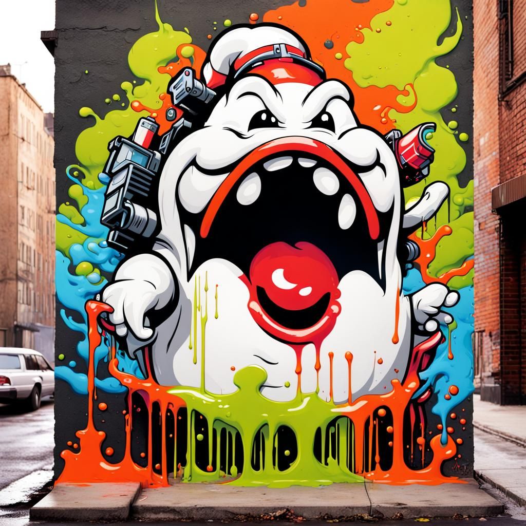 Ghostbusters Graffiti Street Art in Splash Style