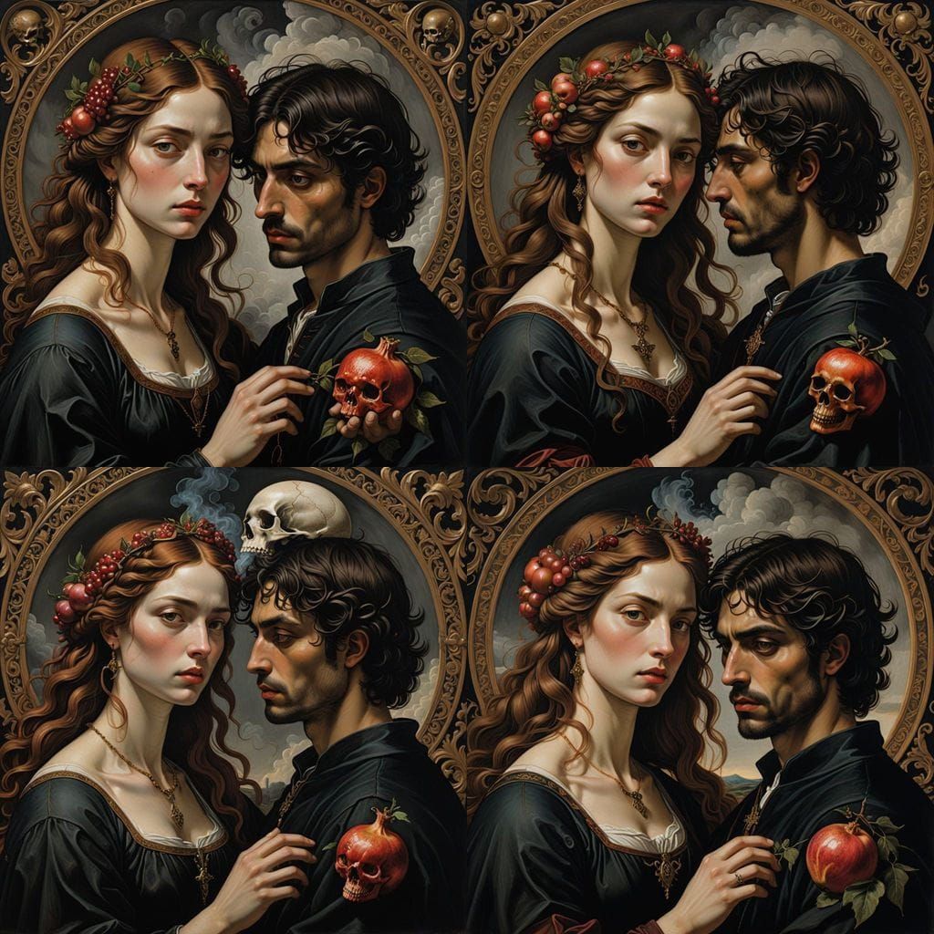 Ethereal Encounter: Hades and Persephone in a Dreamlike Real...