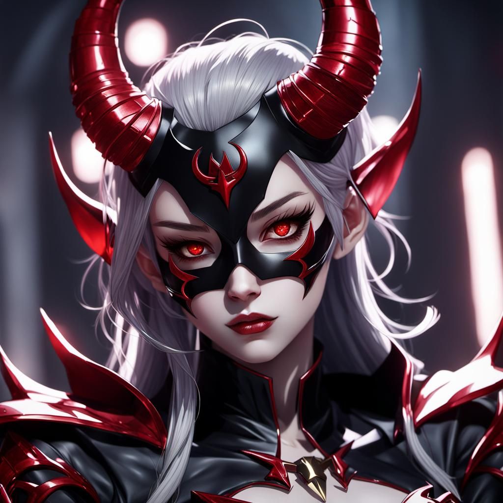 Anime Supervillain Devil Girl in 3D