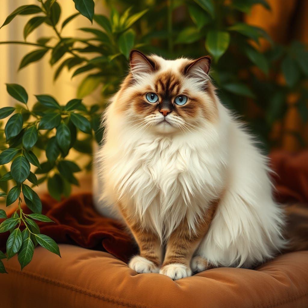 Majestic Himalayan Cat Portrait in 19th-Century Style