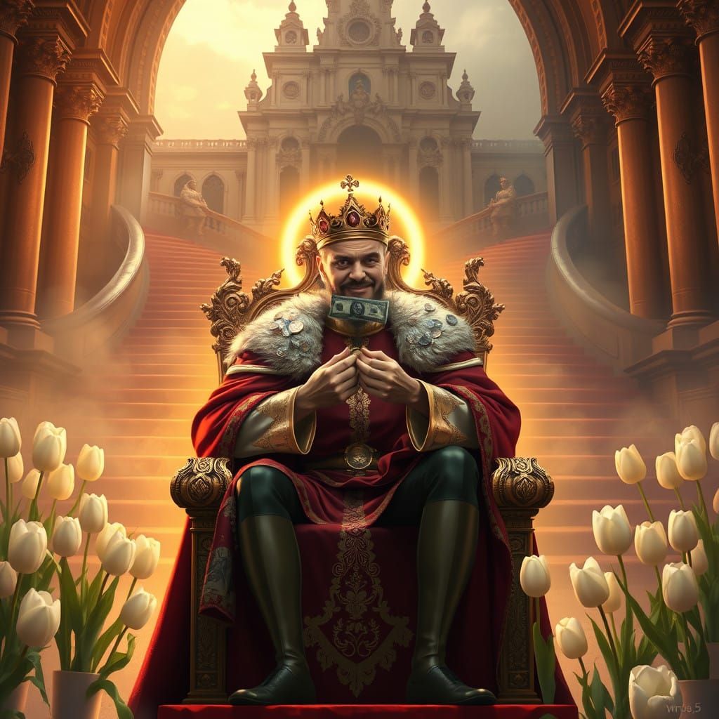 Regal King Embracing Opulence in a Fantastical Realm