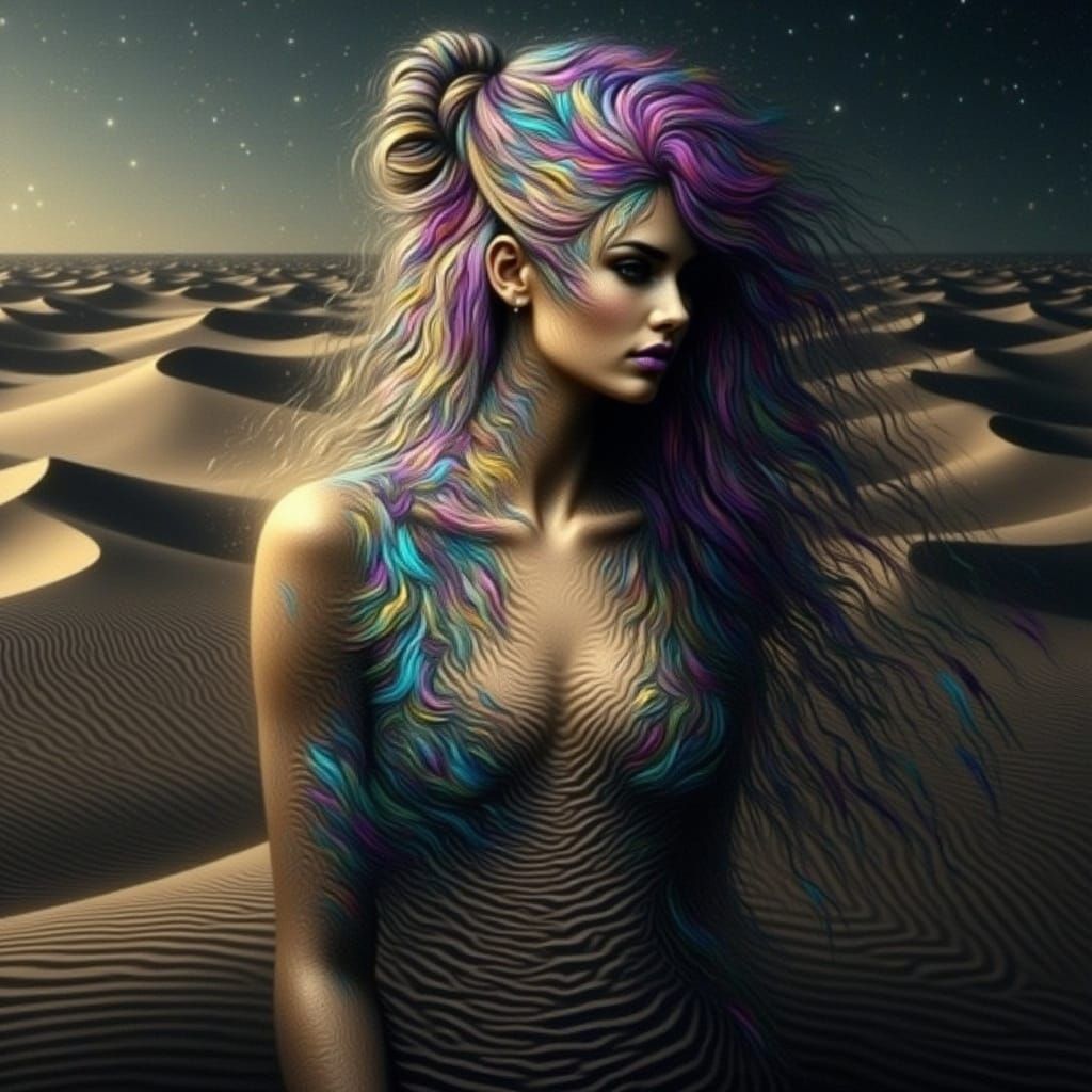 Surreal Eyes in a Swirling Desert Dream