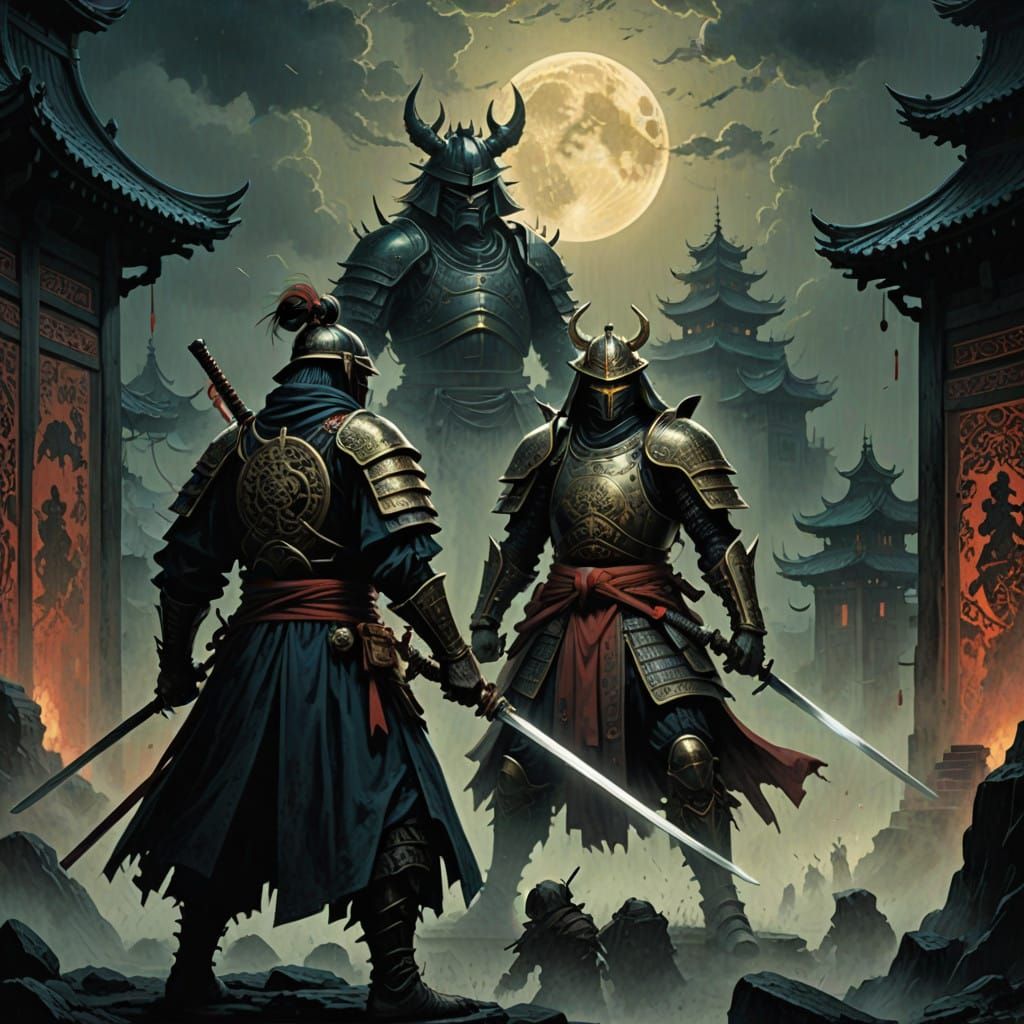 Samurai Meets Knight in Shadowy Arena