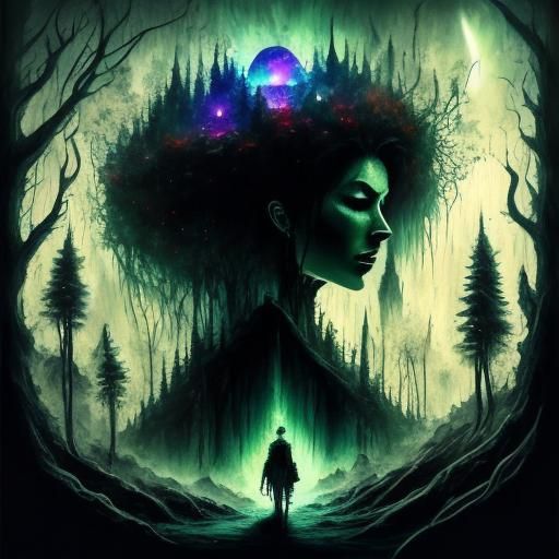 Ethereal Orb Illuminates Creepy Dark Swamp