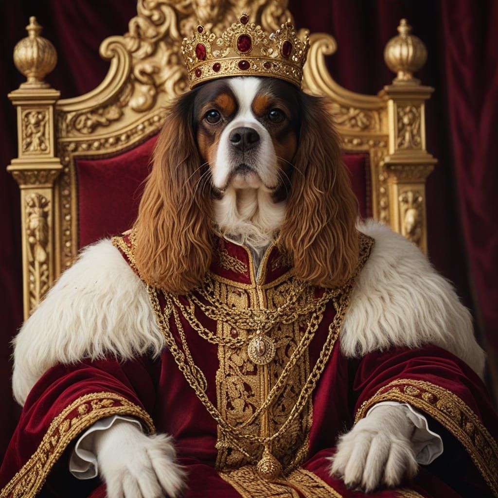 King Charles in Regalia on Golden Throne