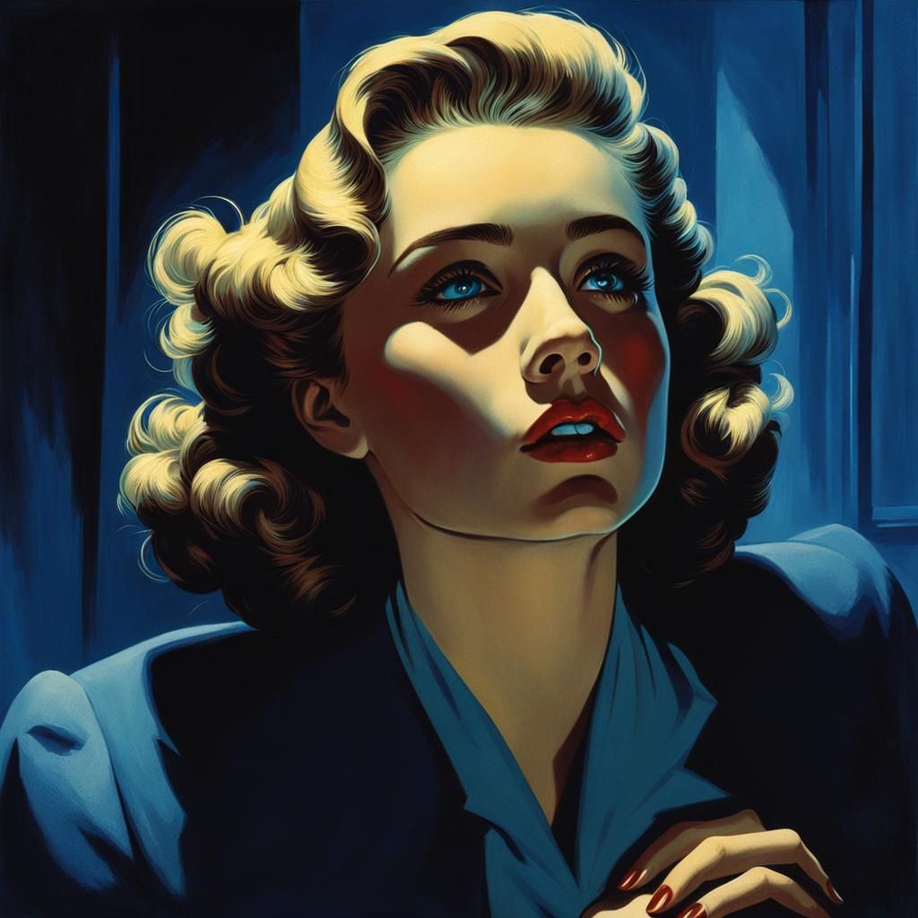 Broken Heart in a 1940s Lounge, Dramatic Lighting