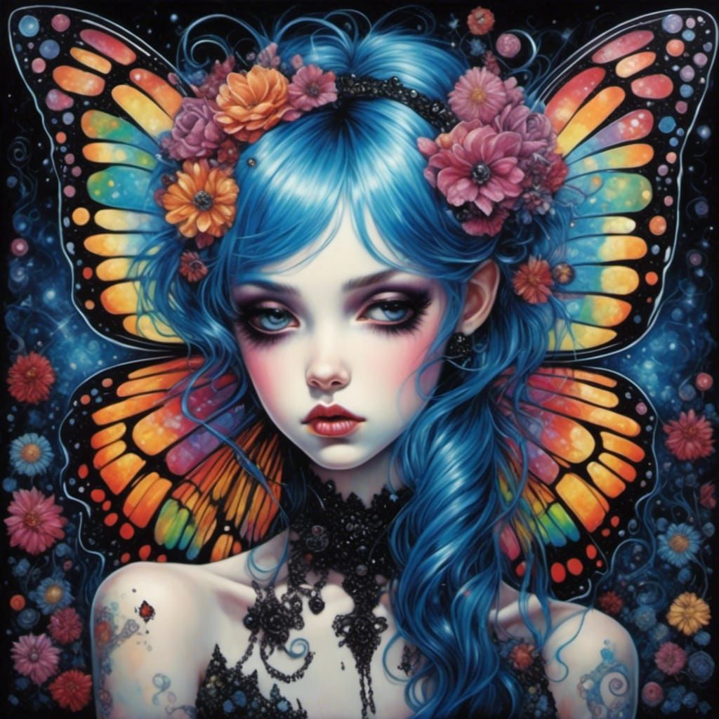 Rainbow Fairy in Mark Ryden Inspired Style