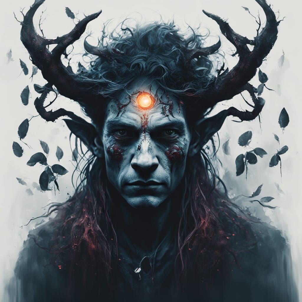 Ethereal Shadow Demon in Mystical Fairy Circle