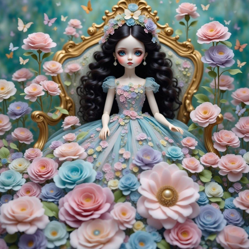 Whimsical Fairy Doll in Dreamlike Haze
