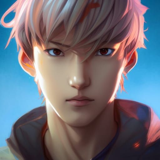 Anime Boy Portrait in Detailed Digital Art