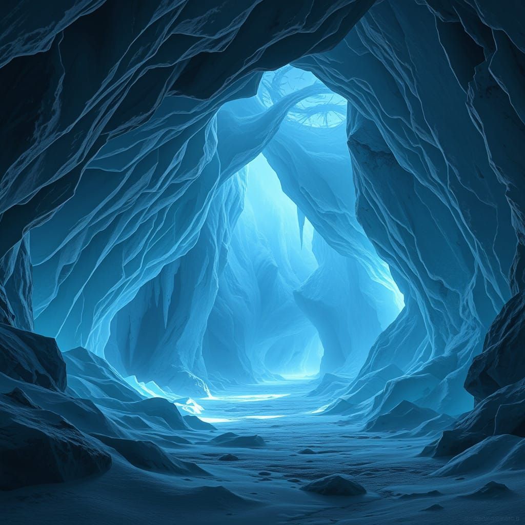 Mystical Ice Cave of Frostlight Hollow
