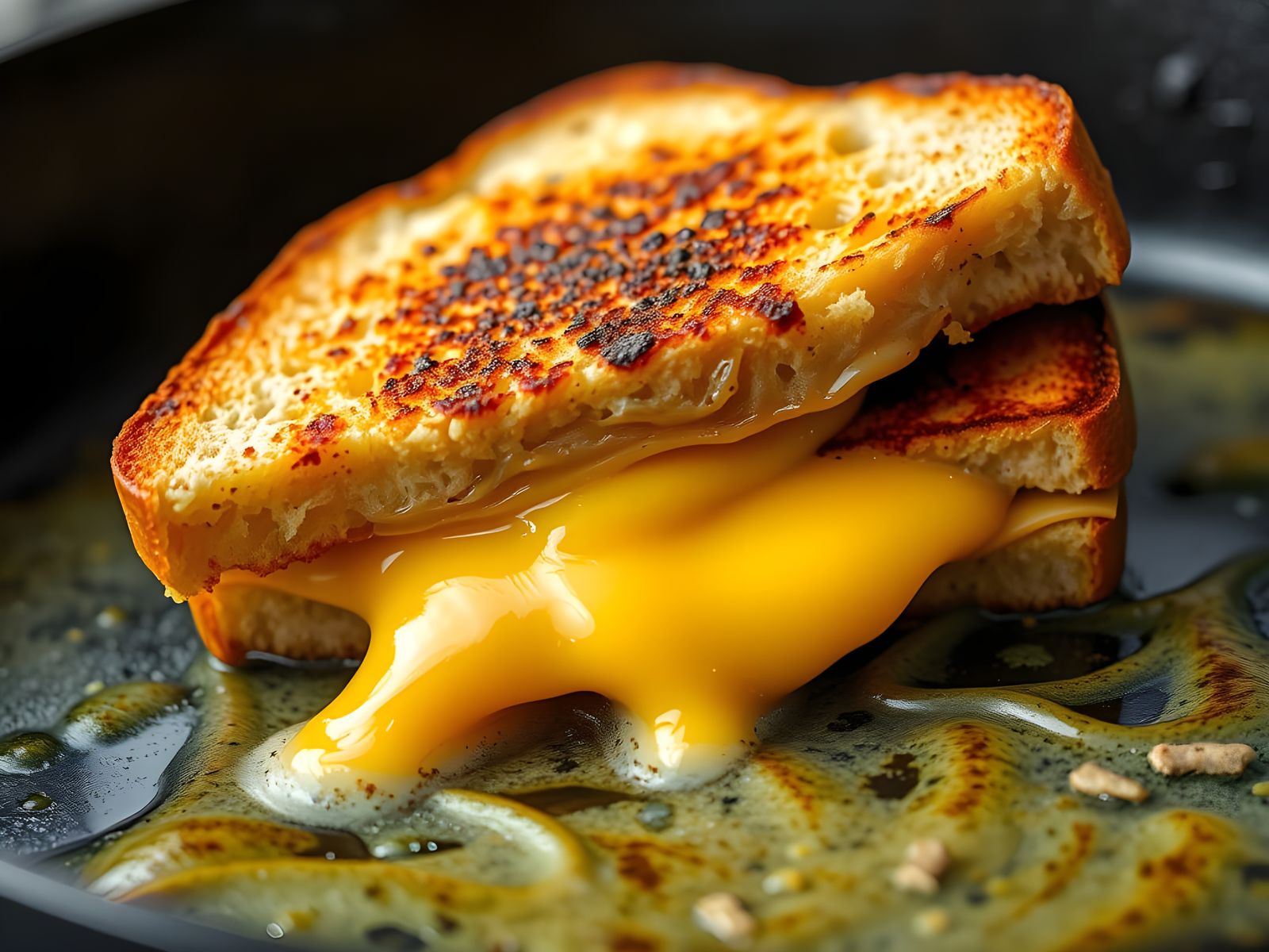 Perfect Grilled Cheese Sandwich in Cast Iron Skillet