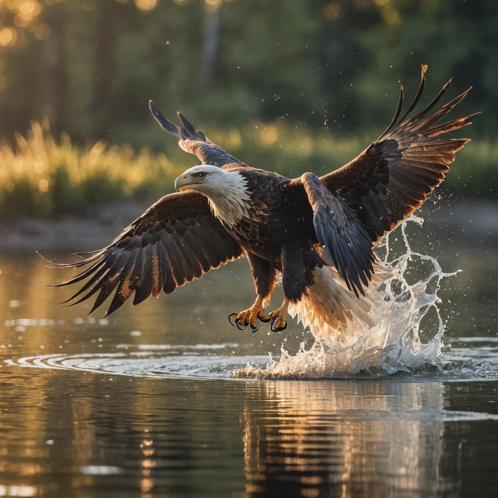 Fish Eagle Hunting: Hyperrealistic Wildlife Photography