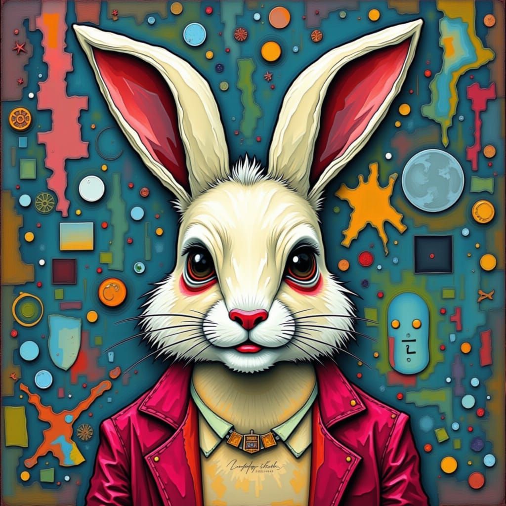 Surreal Portrait of Bad Bunny in Digital Art