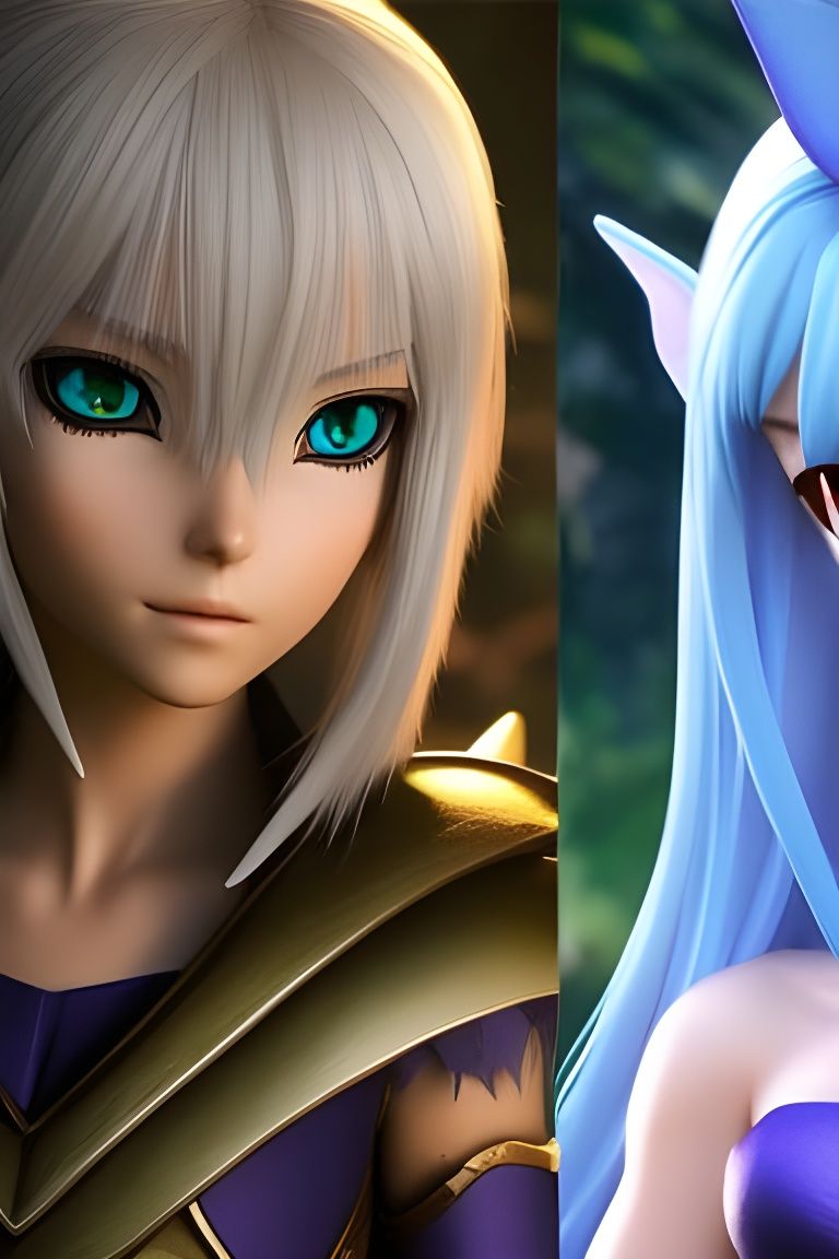 Ethereal Angel Elf Portrait in Fairycore Style