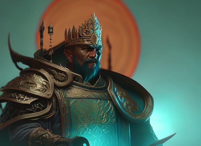 Dark Fantasy Warrior Monk in Van Gogh Style