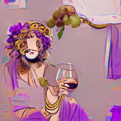 Dionysus Sipping Wine: A Digital Rendering