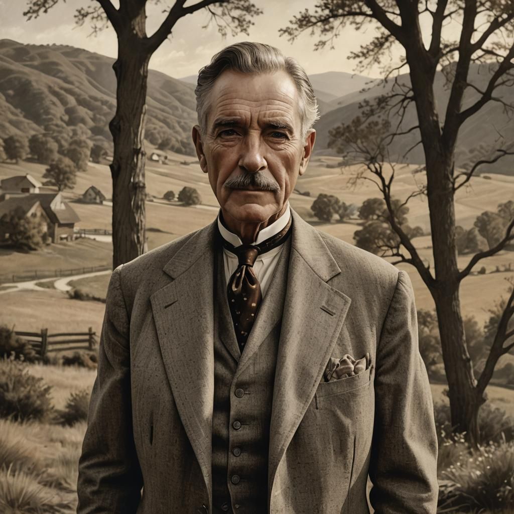 Classic Portrait of a Gentleman in American Realism Style