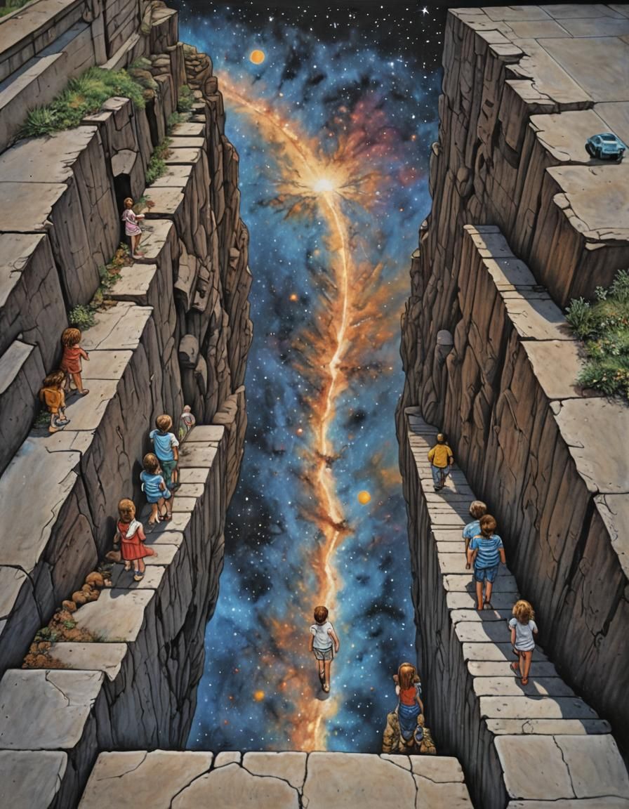 Children's Chalk Art: Galaxy Portal