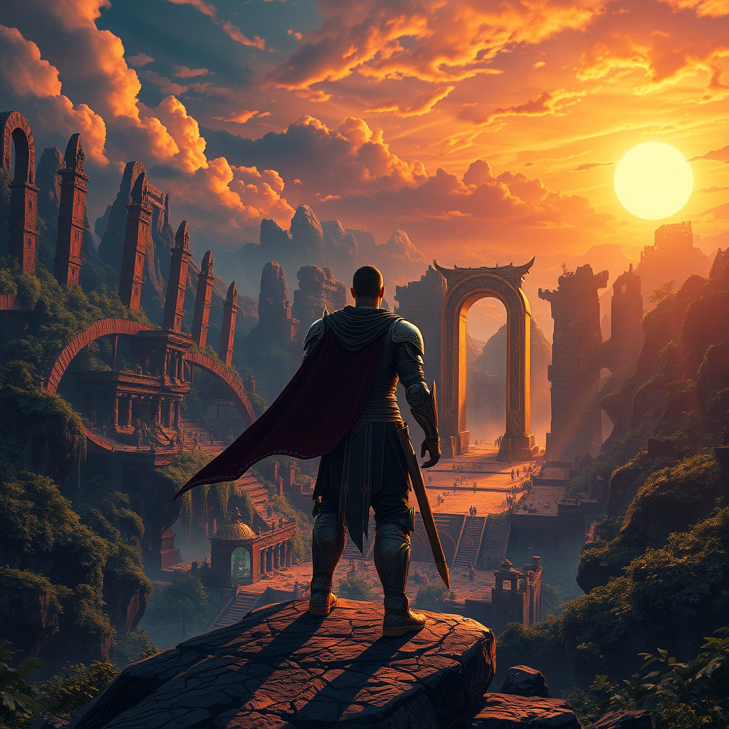 Heroic Athlete in Ancient Arena Concept Art