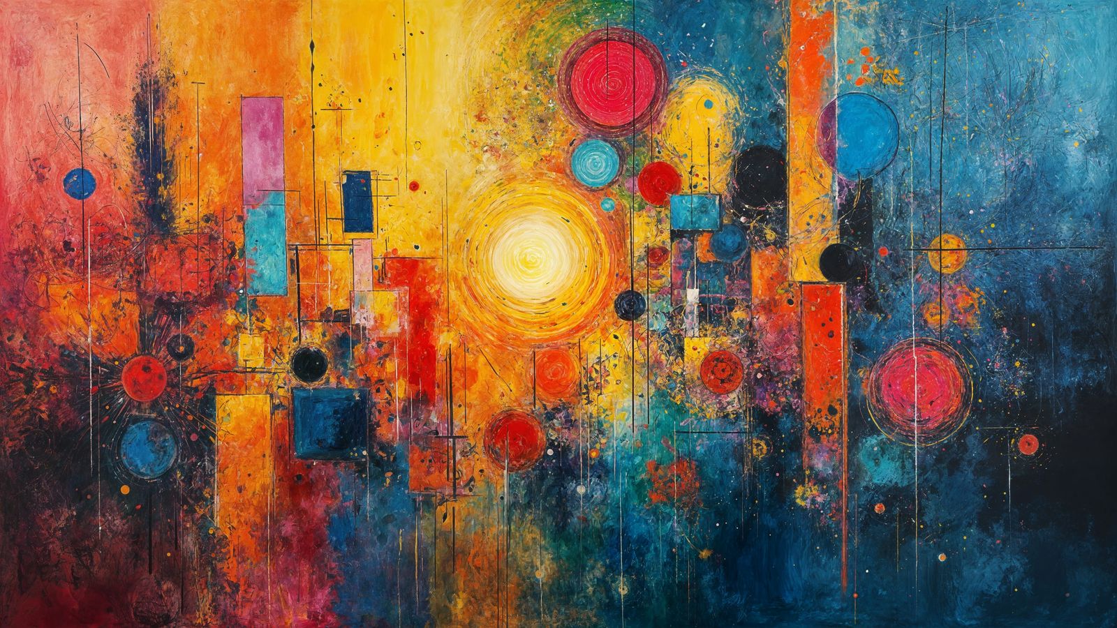 Abstract Geometric Joy in Vibrant Colors