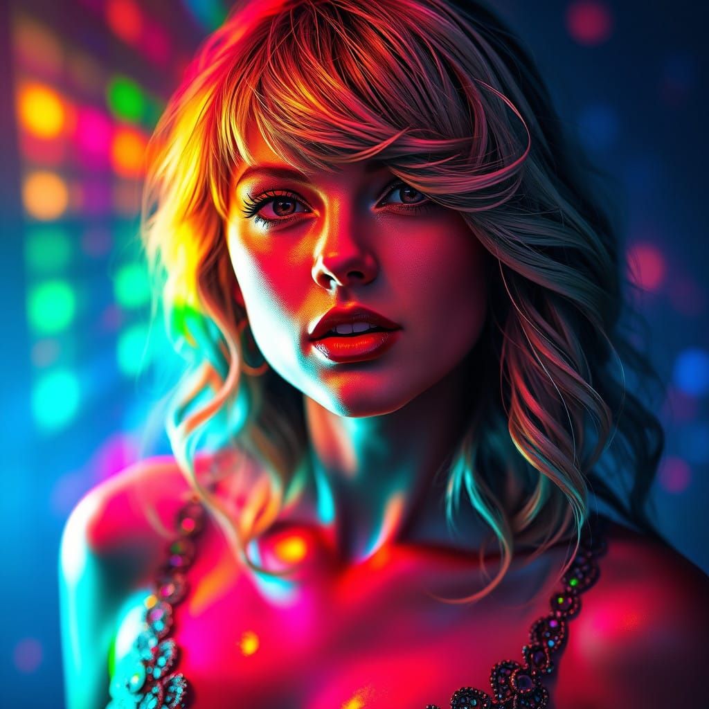 Singer in Rainbow Aura