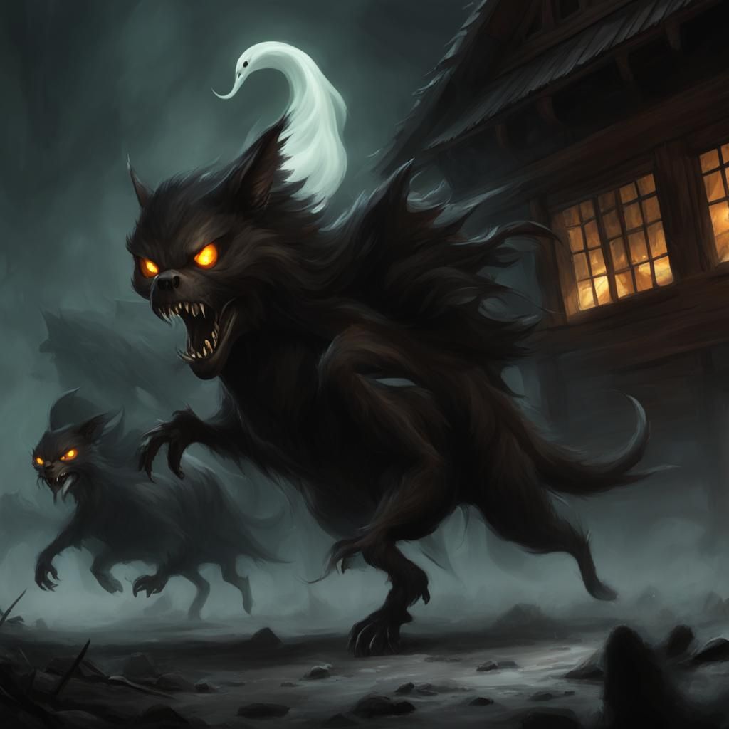 Playful Scampering Cartoon Ghosts in Motion