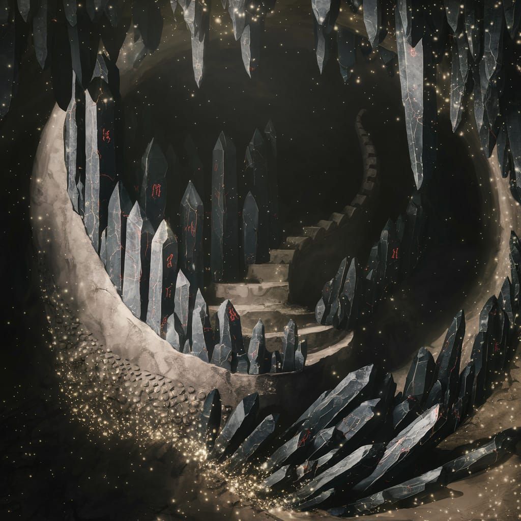 Surreal Cave Entrance in Dark Ritual Realism Style