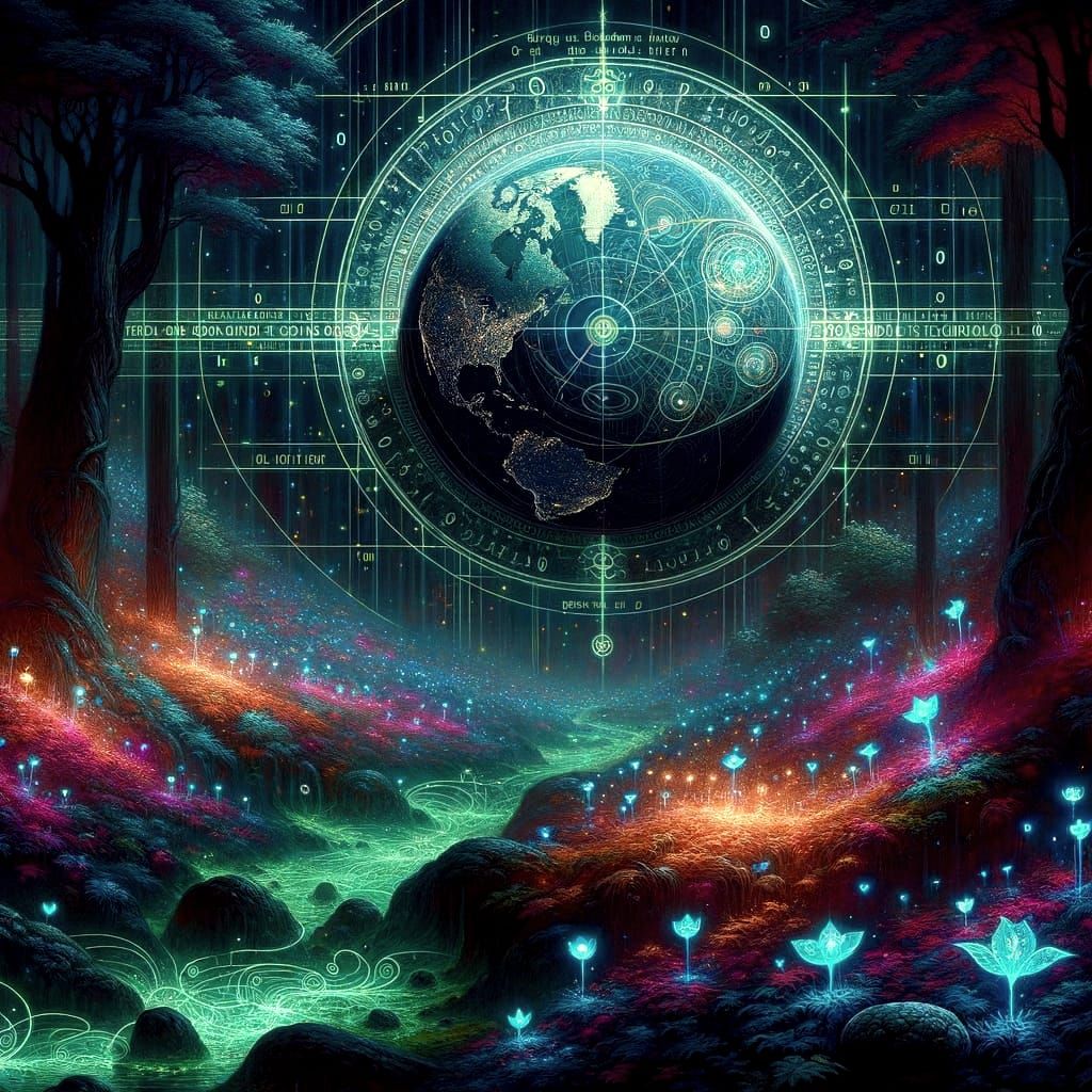 Celestial Map of Hy-Brasil in Digital Surrealism