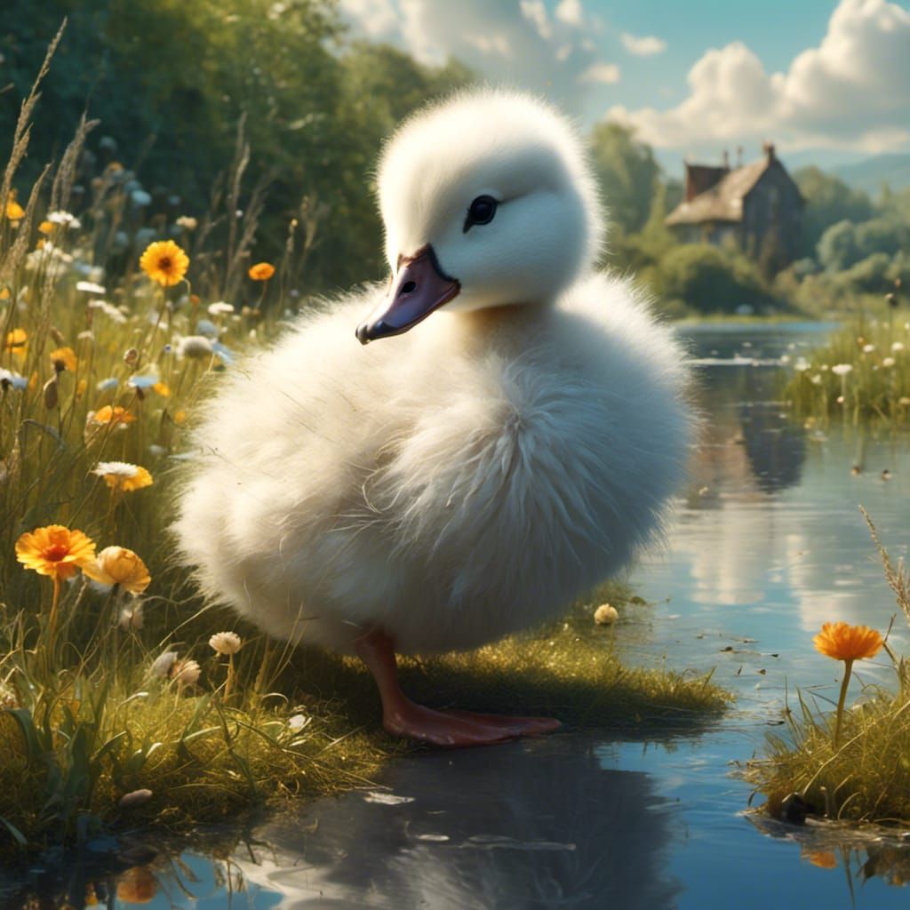 Sad Ugly Duckling in Cinematic Poster Art