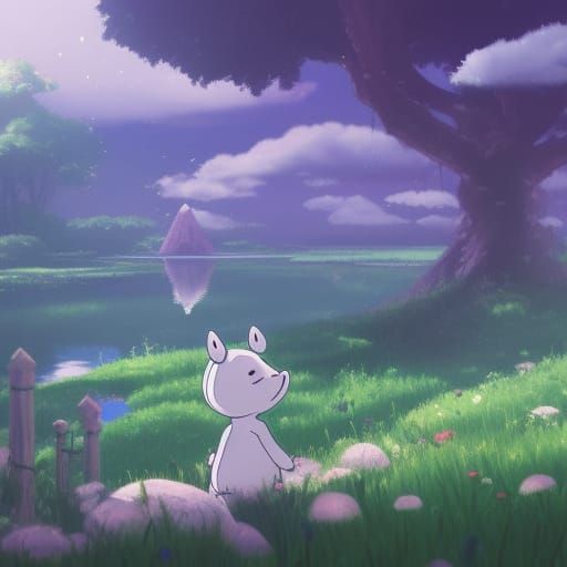 Moomin in Anime Style by Makoto Shinkai